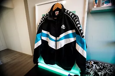 KAPPA Authentic Football Evok Jacket Black/Turquoise/White (Port Adelaide) • $160