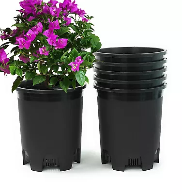 5 Gallon Large Nursery Pot 11 Inch 6-Pack Premium Plastic Planters • $49.99