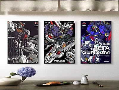 Set Of 3 Gundam Art Pieces Canvas Wall Art Home Decor Portrait Gallery  • $384.99