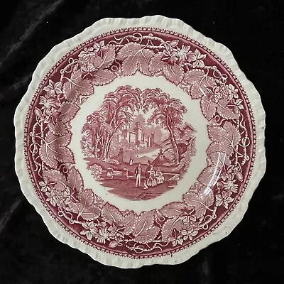 Masons Vista Ironstone Large Plate Pink Red Vintage Ceramic Platter 10.5”FREEP&P • £14.99