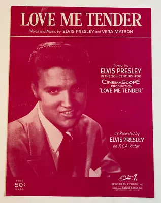 Elvis Presley Love Me Tender Sheet Music Vintage 1956 Song Guitar Piano Movie • $5