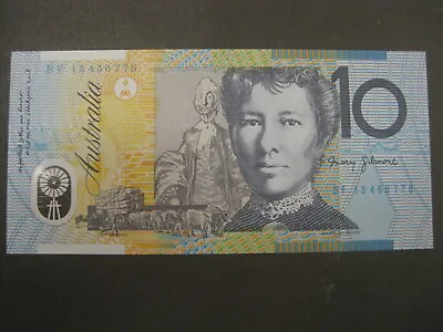 $10 2013 General Prefix Stevens/Parkinson Unc Australia Ten Polymer Banknote • $25