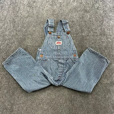 VTG Round House Overalls Baby Boys 2 Blue Hickory Striped Conductor Grandpa USA • $9.95