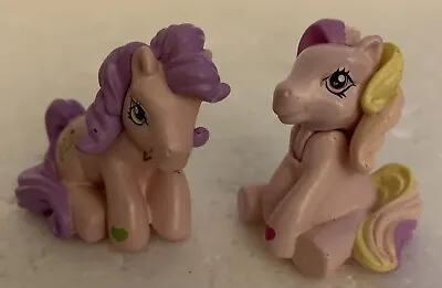 Vintage My Little Pony Figures Cake Toppers 1.75  Adjustable Heads 2003 Lot Of 2 • $10.38