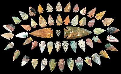 $24.26 • Buy ** 52 Pc Lot Flint Arrowhead Ohio Collection Project Spear Points Knife Blade **
