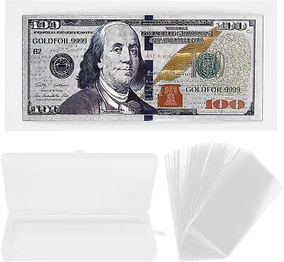 Dollar Bill Protector Holders For Paper Money Tickets And Stamp Collecting • $12.50