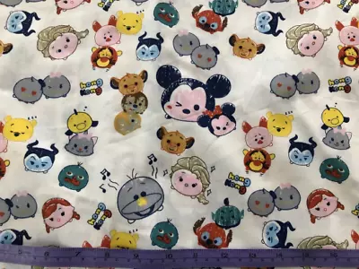 Disney Tsum Tsum Cotton Fabric 62 Inch Width By The Half Yard • $4.03