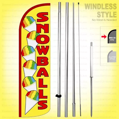 SNOWBALLS - Windless Swooper Flag Kit 15' Feather Banner Sign  Yq-h • $64.95