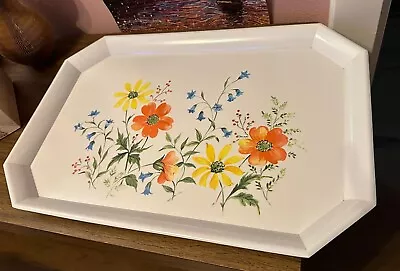 Brookpark 1520 Melmac Melamine Floral Serving Tray Platter Vtg 19.75  X 13.75  • $10