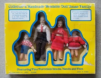 Collector's Handmade Shackman Bendable Dollhouse Family Porcelain Toy - NEW IOB • $24.95