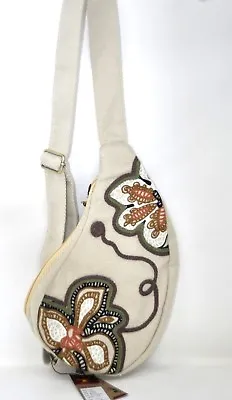 Mei Yi Arts Sling Bag Purse Canvas Backpack Adjustable Shoulder Strap Tan • $24.99