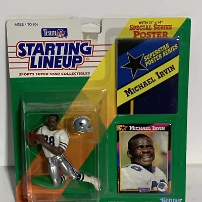 NFL Dallas Cowboys Michael Irvin Starting Lineup Figure Card Poster 1992 • $15.99