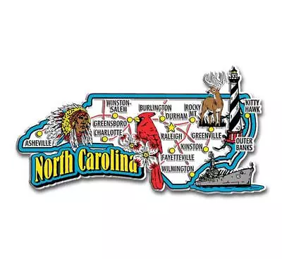 North Carolina Jumbo State Map Fridge Magnet • $7.99