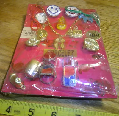 Vintage Display 10c Card Rings Charms Bracelet #jd322 • $25