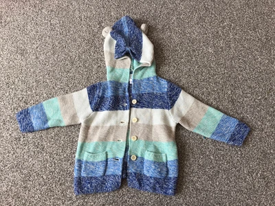 £8.99 • Buy Gap BabyGap Hoodie Cardigan 18-24 Months Blue Rainbow Jumper