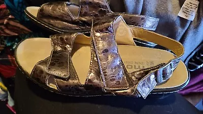 Mephisto Mobils Sandals 37 /6.5  Metallic Brown  Leather Comfort Wedge Mary Jane • $30
