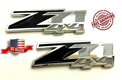 TWO Black Z71 4x4 Emblem Badge StickOn For Chevy Silverado Tahoe Suburban Sierra • $13.50
