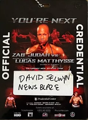 Zab Judah Lucas Matthysse Boxing Press  Media Credential 11/6/10   RARE  MINT • $9.99