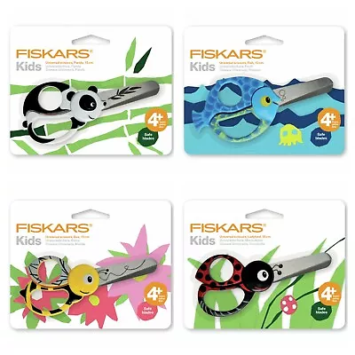 £4.99 • Buy FISKARS Childrens Scissors: Kids Animals - Safety Blade - Panda Bee Fish LadyBug