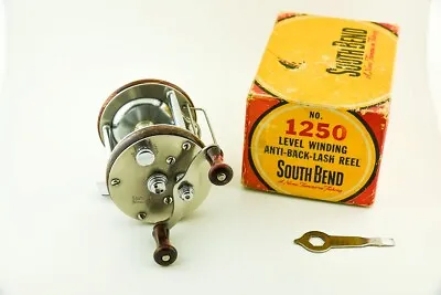 $5 • Buy Vintage Beautiful South Bend 1250 Antique Fishing Reel In Box With Wrench RS9