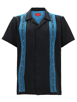 Men's Short Sleeve Button-Up Casual Cuban Guayabera Beach Wedding Dress Shirt • $31.45