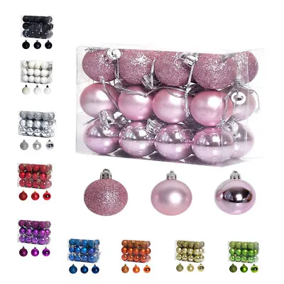  3cm/1.18''x24 Mini Christmas Balls Ornaments Party Decoration Xmas Tree Hanging • $7.18