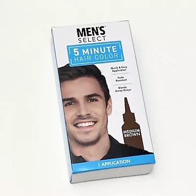 MENS SELECT Hair Color Dye MEDIUM BROWN 5 Minute Gel Coloring Cover Gray Hair • $9.59