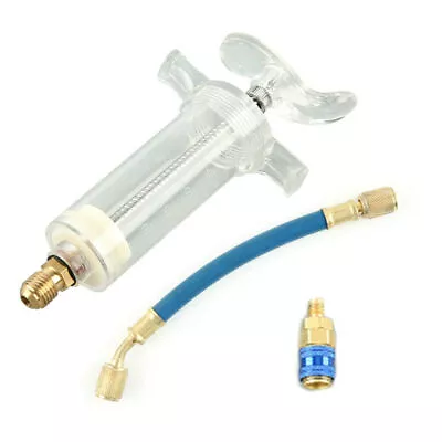 A/c Ac Oil And Dye Injector With R-134A Snap Quick Coupler 1/4 Sae Hand Turn ) • $12.09