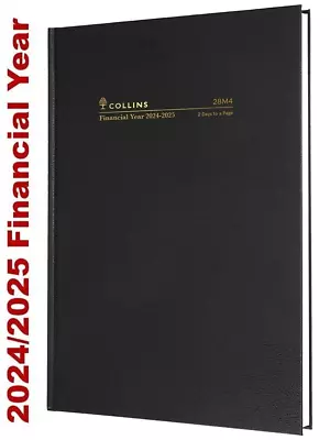 2024-2025 Financial Year Diary Collins A5 2 Days To A Page Black 28M4.P99 • $25.40