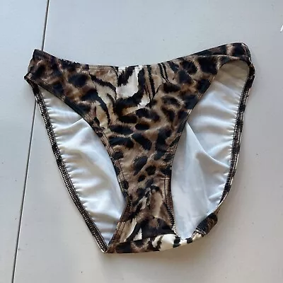 Victoria’s Secret Bikini Bottom Leopard Animal Print Full Coverage Sz Large New • $11.30