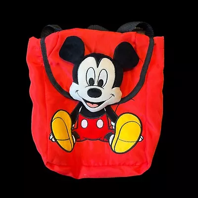 Disney Jr Mickey Mouse Bag Backpack With Plush 3D Head Red New With Tags • $15