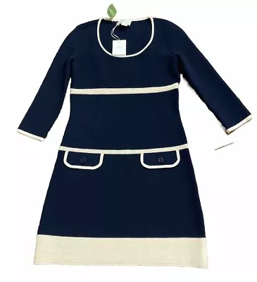 Kate Spade New York Cathie Navy Cream Nautical Sweater Mini Dress Size Small • $29.99