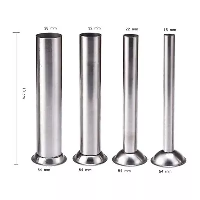 4Pcs Stainless-Steel Sausage-Stuffer Filling Tubes Funnels Nozzles Spare Parts • $18.19