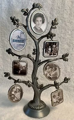 Malden Family Tree Silver Tone Pewter Finish Photo Frame 7 2-Sided Frames • $12.95