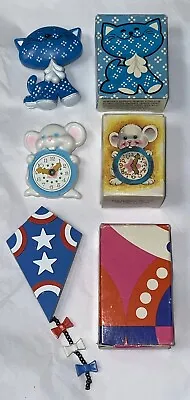 Lot Of 3 Vintage Avon Collectible Pins Pin Pal With Boxes Calico Cat Mouse Kite • $25