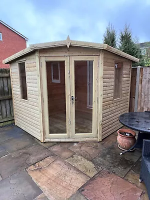 9x9 Corner House Summerhouse Garden Room Office Heavy Duty Tanalised Shed T&g • £1560