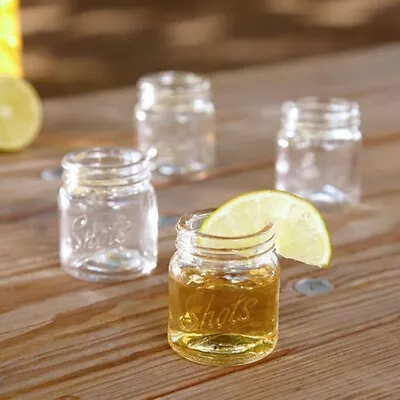 Set Of 4 Mini Mason Jar Shot Glasses - 3 Oz - Perfect For Whiskey & Tequila • $17.97