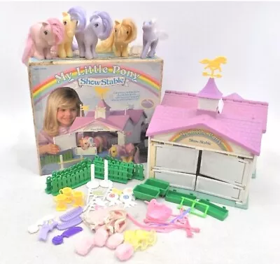 Vtg G1 Hasbro My Little Pony Show Stable 1983 Box Accessory Horse Figure Lot Set • $139.99