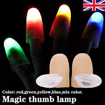 2x Magic Light Up Flashing Thumbs Fingers Trick Appearing Light Close Up UK • £3.89