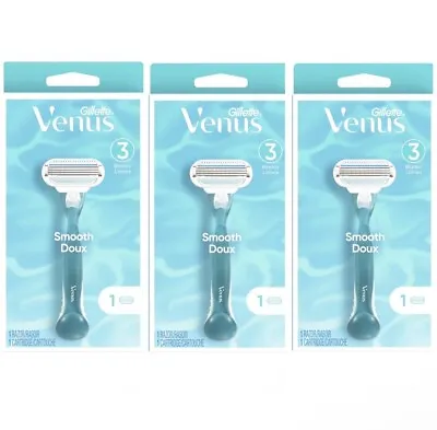 3 Venus Smooth Skin Women's Razor Handle With 1 Blade Refill Shaver For Women • $12