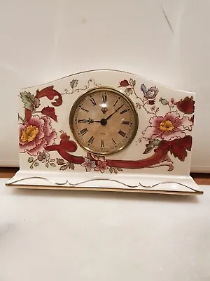 Masons Ironstone Mantle Clock (Red Mandalay) H12cm X W18cm (New Clock Fitted) Vg • $43.56