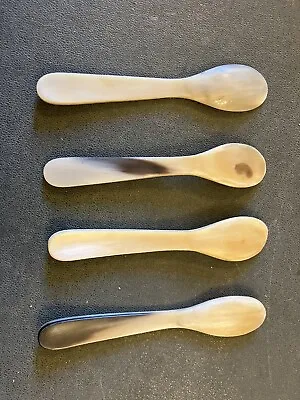 4 Horn Mustard Spoons A Pair And 2 Singles • £8.50