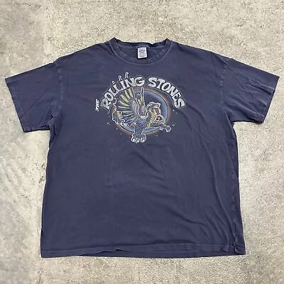 The Rolling Stones Dragon Graphic Vintage Faded Blue T Shirt Size X-Large Rare • $0.99