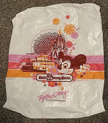 Walt Disney World 1985 Mickey/Epcot/Castle 16x14 Plastic Shopping Bag From Park • $1.99