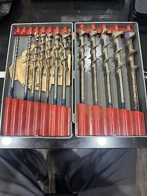 Vintage CRAFTSMAN 13 Piece Auger Bit Set 4/16  Thru 16/16  In Case Used • $40