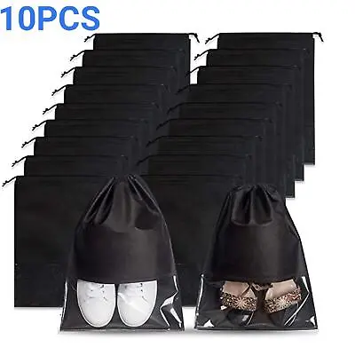 £6.27 • Buy UK 10Pcs Travel & Daily Shoe Bag Large Non-Woven Drawstring Shoes Storage Bags