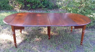 Antique 19th Century American Cherry Drop Leaf Banquet Dining Table Four Leaves • $1299.95