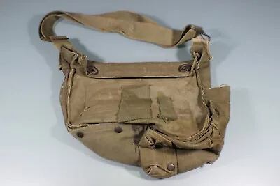US Vietnam Or Korea M-9 Chemical Corps Gas Mask Bag Complete Torn No Mask Fair • $15