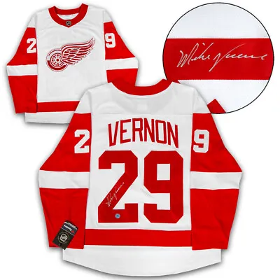 Mike Vernon Detroit Red Wings Signed White Fanatics Jersey • $333.61