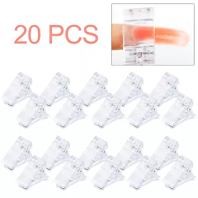 20 Pcs Poly Gel Nail Clip For Quick Building Gel 3D Nail Art Carving Mold • $2.90